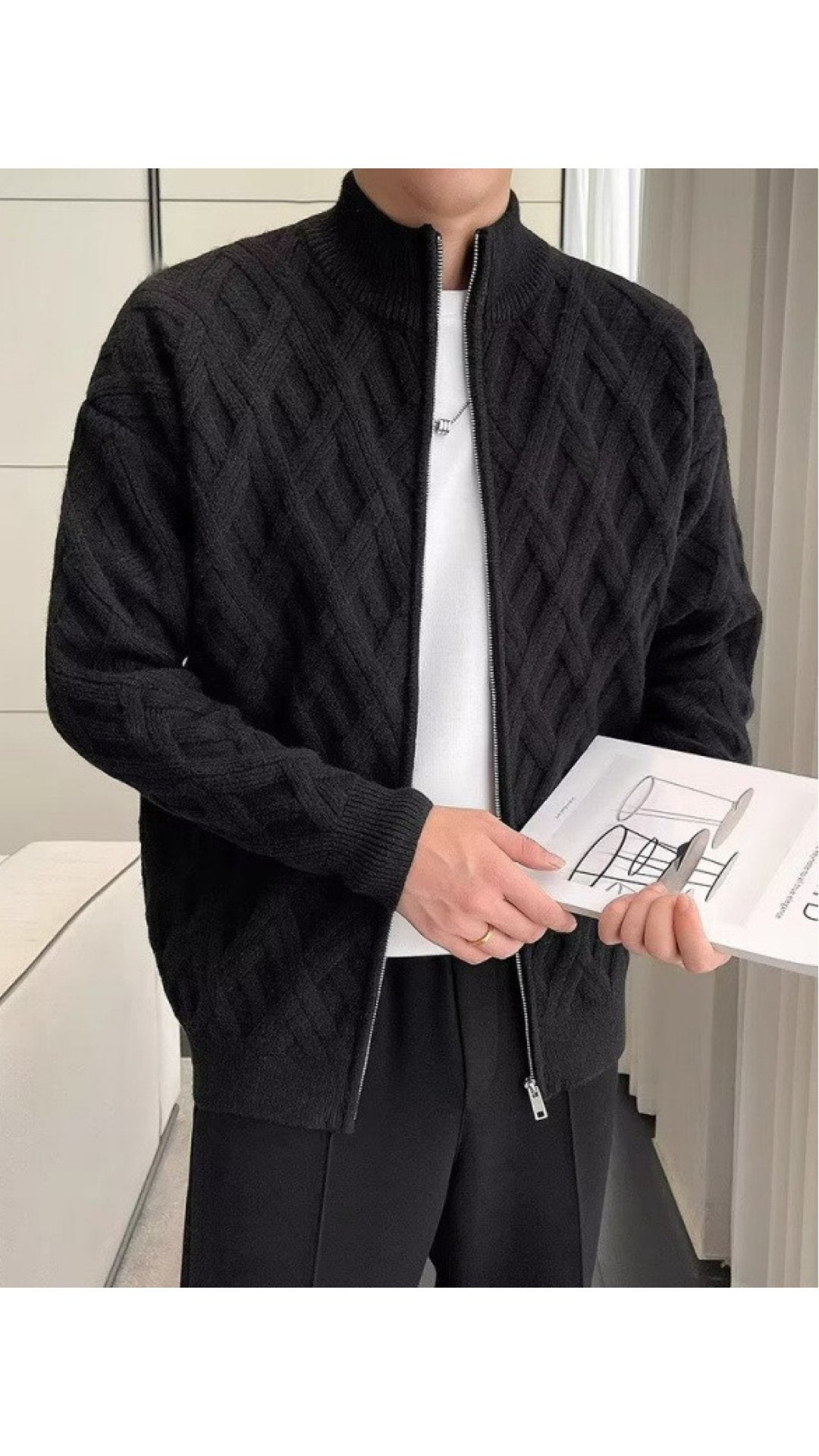 ZIO - High Neck Sweater for Men - Sarman Fashion - Wholesale Clothing Fashion Brand for Men from Canada