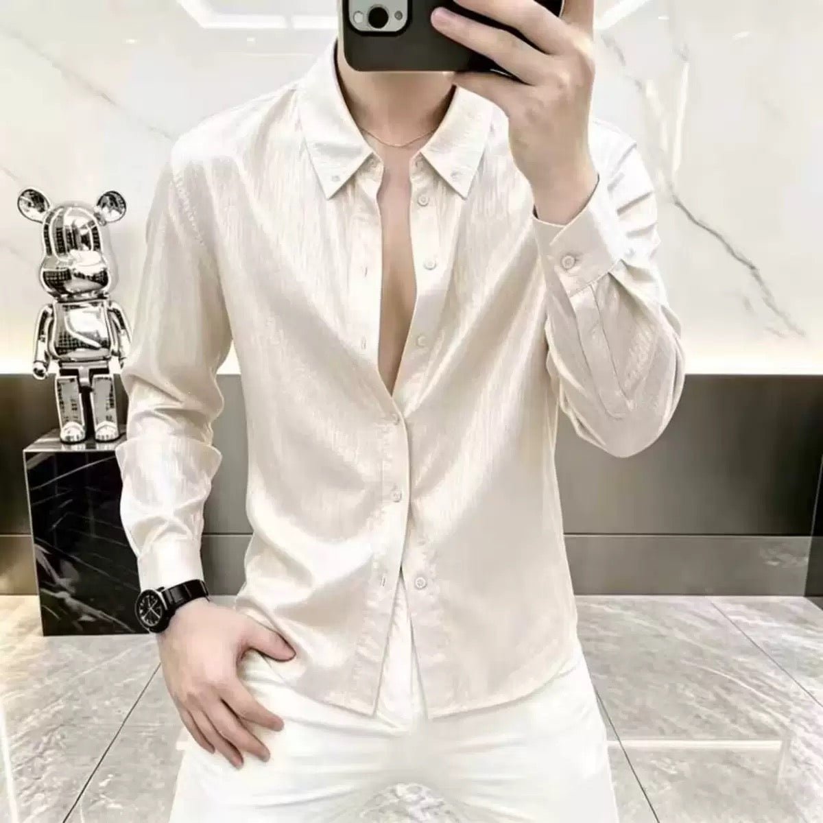Ziozza - Black Shirt for Men - Sarman Fashion - Wholesale Clothing Fashion Brand for Men from Canada