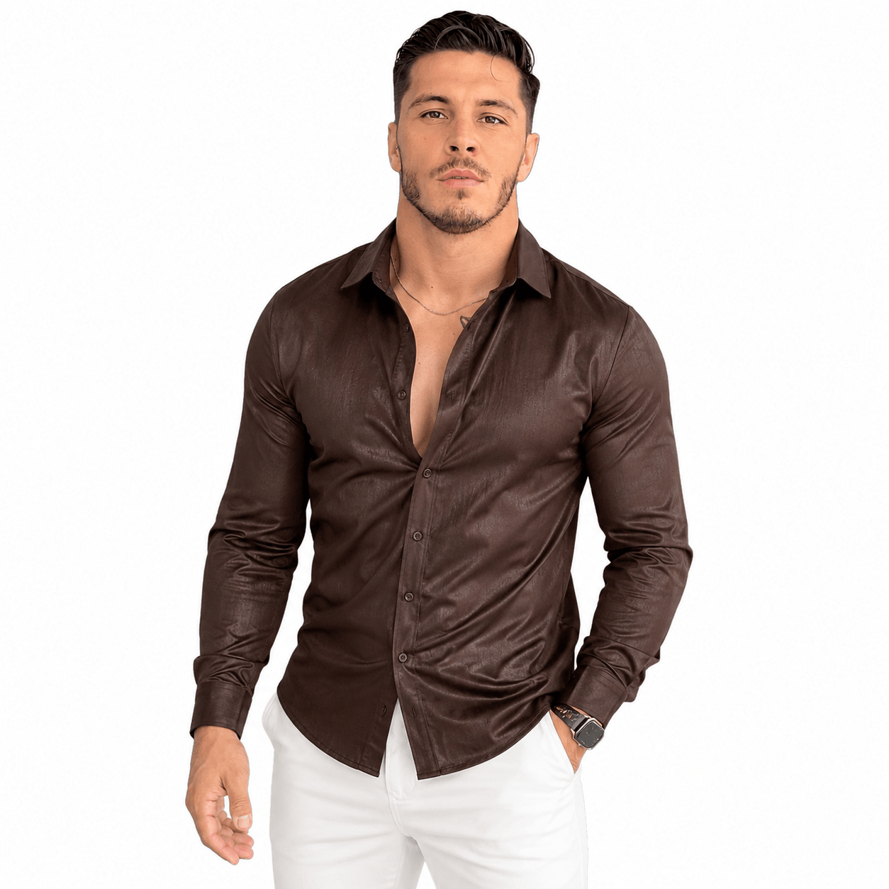 Ziozza - Black Shirt for Men - Sarman Fashion - Wholesale Clothing Fashion Brand for Men from Canada