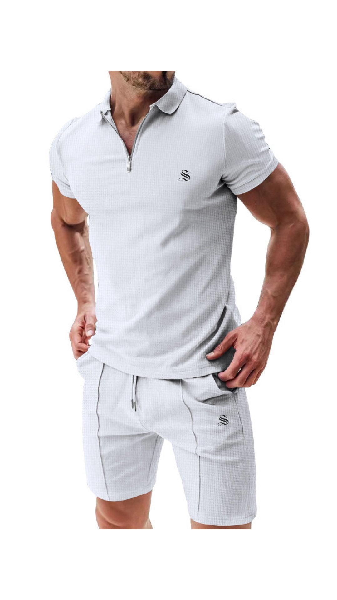 Zismia - Complete Set Polo Shirt & Shorts for Men - Sarman Fashion - Wholesale Clothing Fashion Brand for Men from Canada