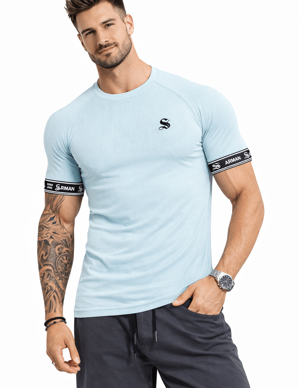 Zonic 11 - T-Shirt with Straps for Men - Sarman Fashion - Wholesale Clothing Fashion Brand for Men from Canada