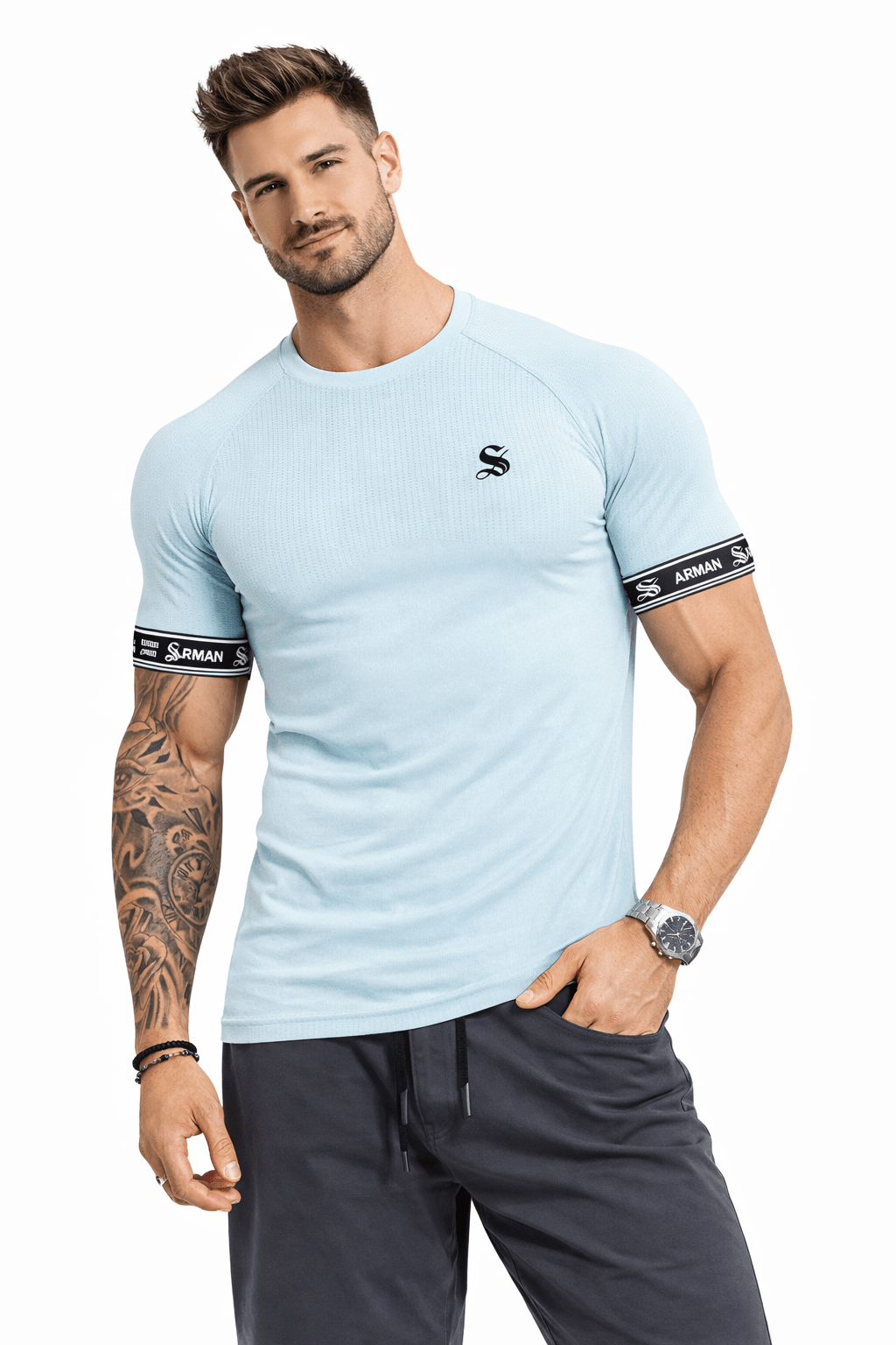 Zonic 11 - T-Shirt with Straps for Men - Sarman Fashion - Wholesale Clothing Fashion Brand for Men from Canada