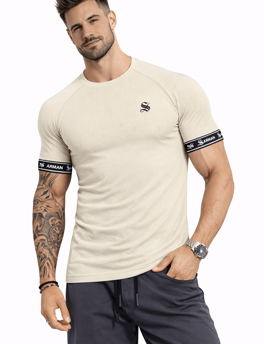 Zonic 12 - T-Shirt with Straps for Men - Sarman Fashion - Wholesale Clothing Fashion Brand for Men from Canada