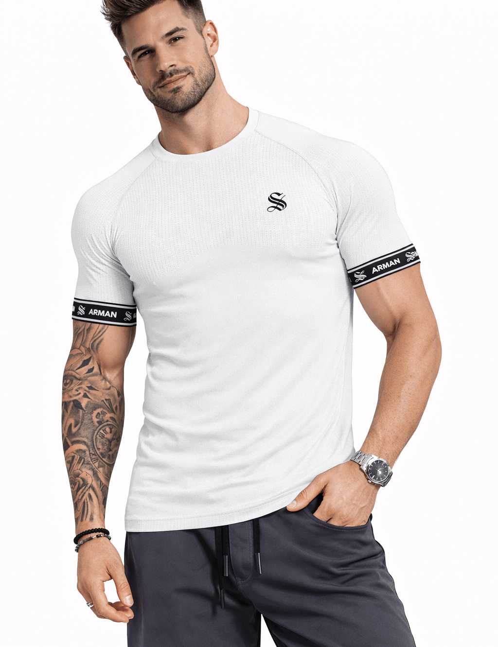 Zonic 13 - T-Shirt with Straps for Men - Sarman Fashion - Wholesale Clothing Fashion Brand for Men from Canada