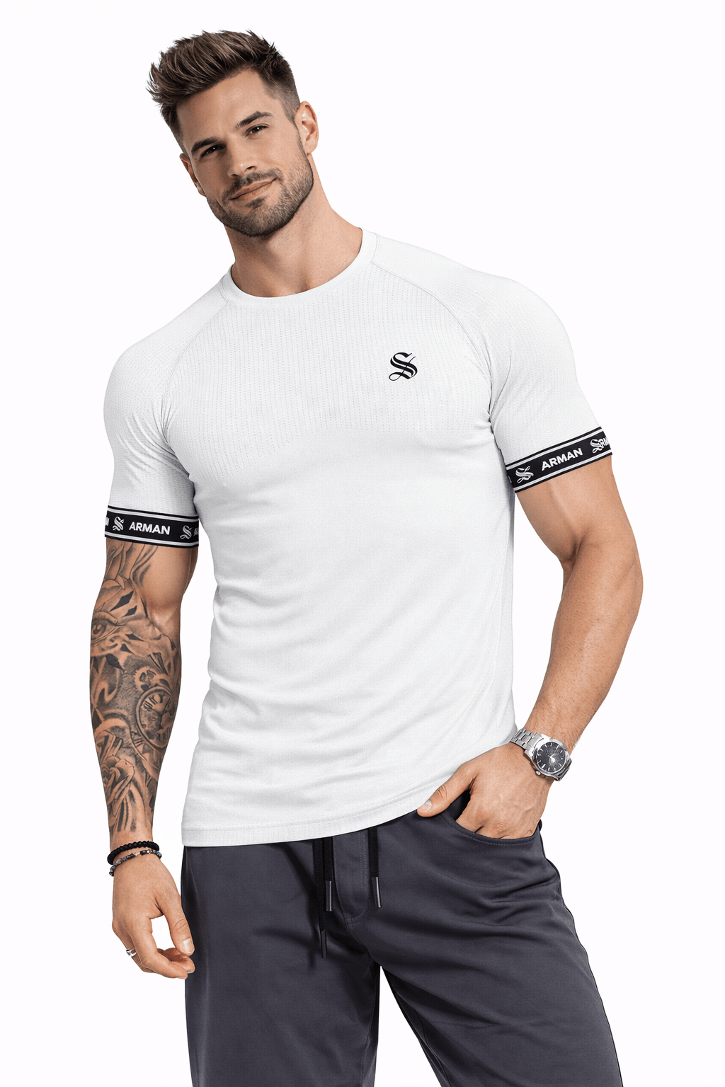 Zonic 13 - T-Shirt with Straps for Men - Sarman Fashion - Wholesale Clothing Fashion Brand for Men from Canada
