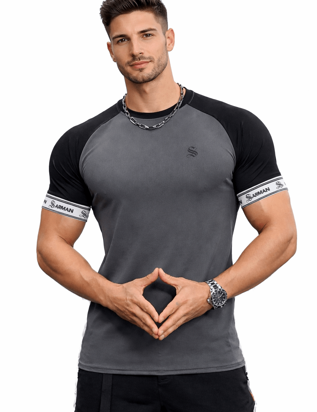 Zonic 19 - T-Shirt with Straps for Men - Sarman Fashion - Wholesale Clothing Fashion Brand for Men from Canada