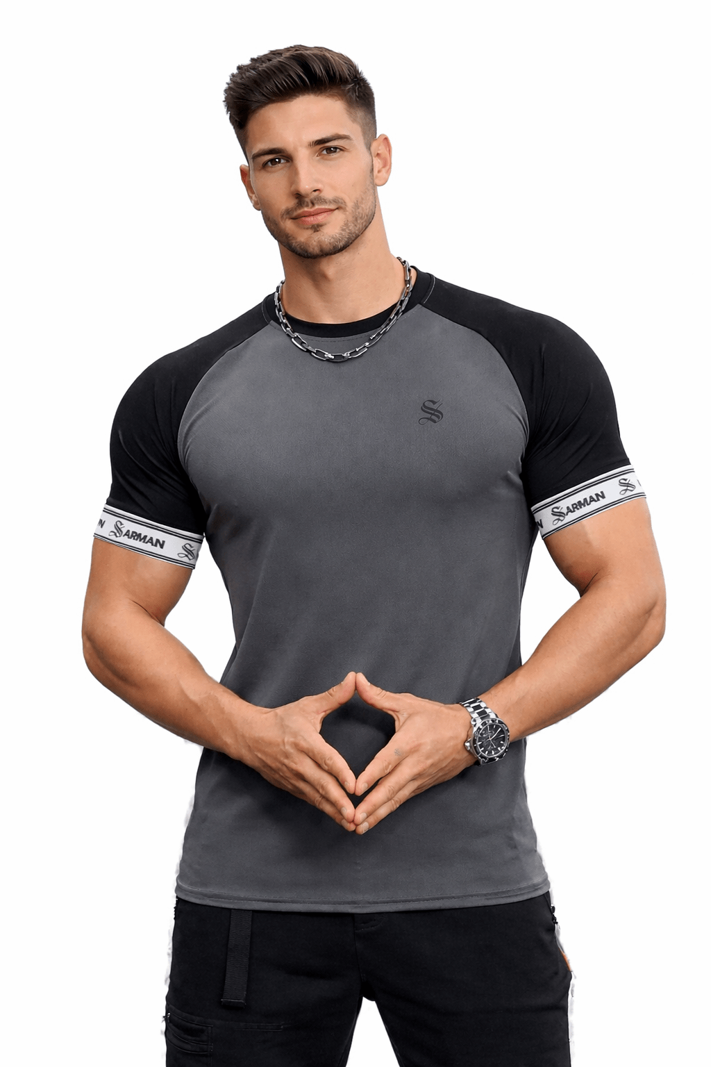 Zonic 19 - T-Shirt with Straps for Men - Sarman Fashion - Wholesale Clothing Fashion Brand for Men from Canada
