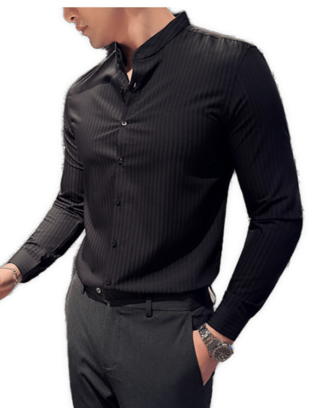 ZOOO - Black Shirt for Men - Sarman Fashion - Wholesale Clothing Fashion Brand for Men from Canada