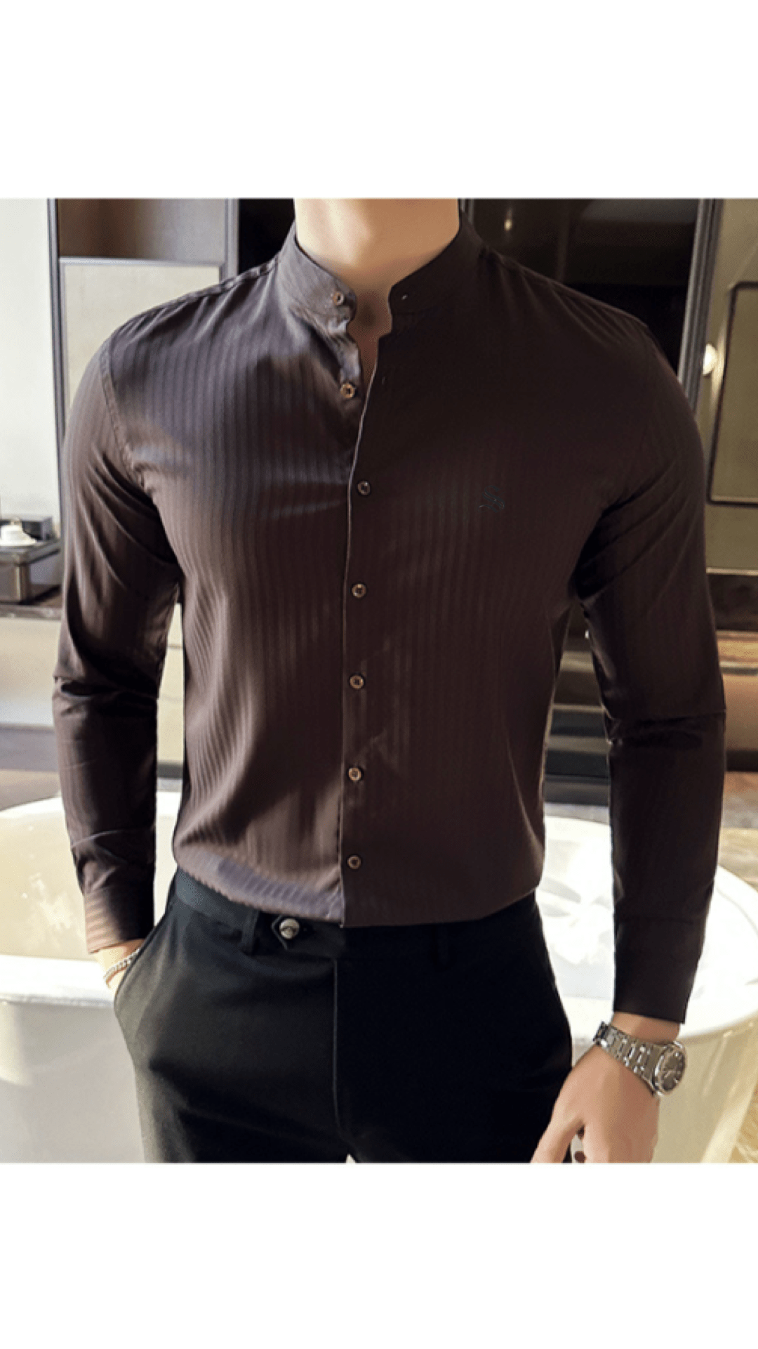 ZOOO - Black Shirt for Men - Sarman Fashion - Wholesale Clothing Fashion Brand for Men from Canada
