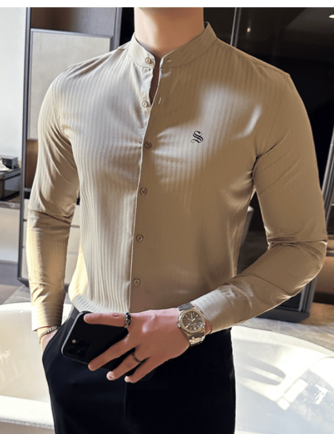 ZOOO - Black Shirt for Men - Sarman Fashion - Wholesale Clothing Fashion Brand for Men from Canada