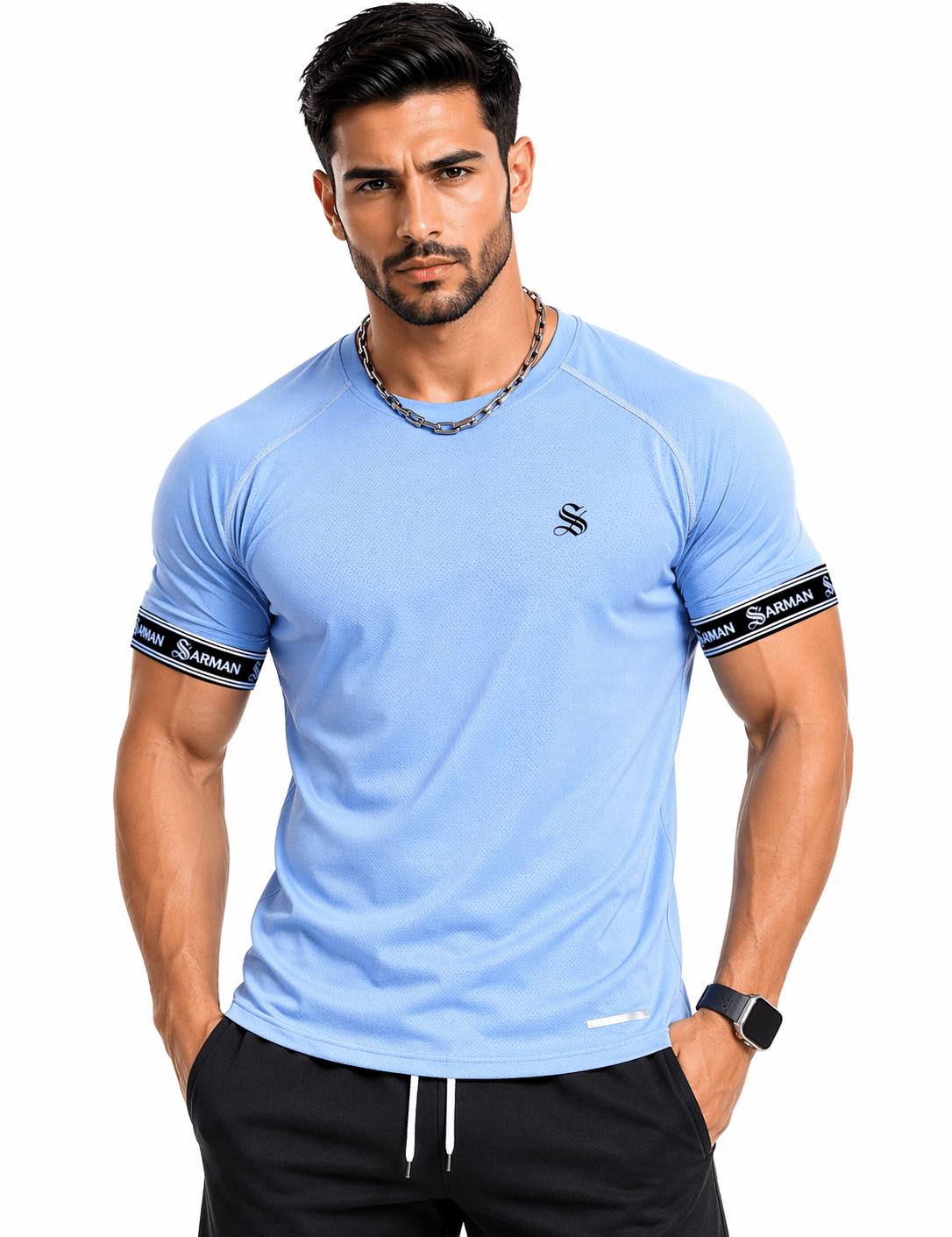 Zuws 15 - T-Shirt with Straps for Men - Sarman Fashion - Wholesale Clothing Fashion Brand for Men from Canada