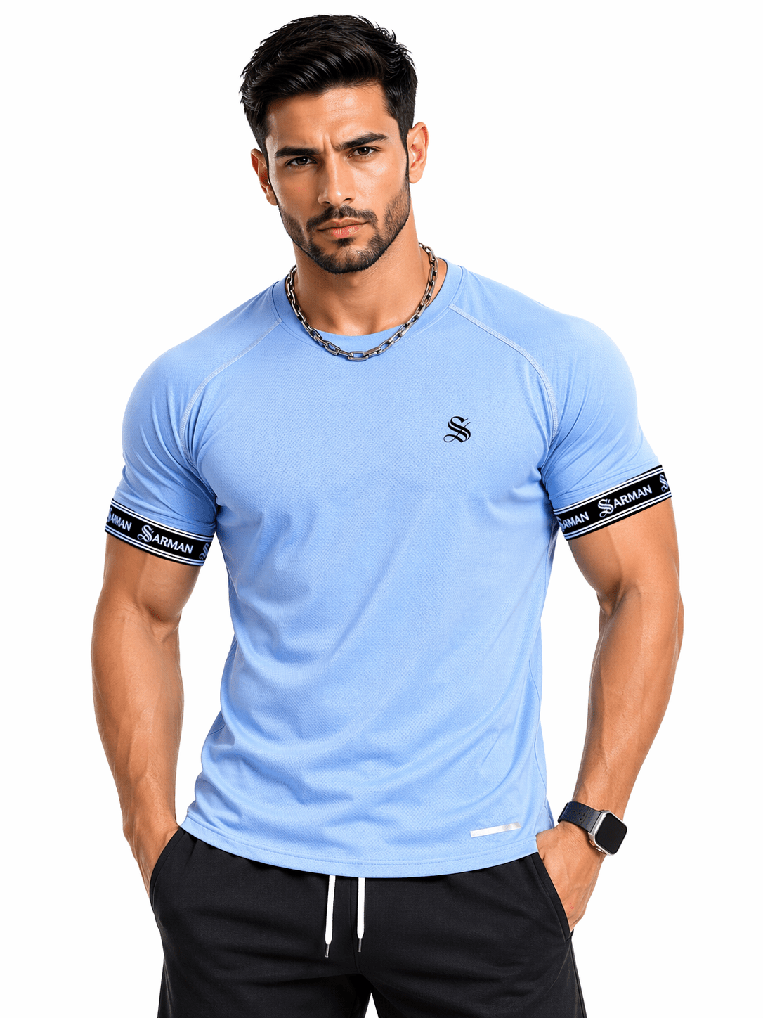 Zuws 15 - T-Shirt with Straps for Men - Sarman Fashion - Wholesale Clothing Fashion Brand for Men from Canada