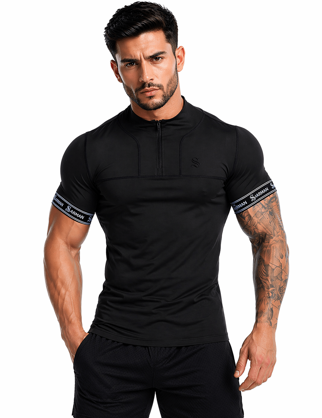 Zuws 3 - T-Shirt with Straps for Men - Sarman Fashion - Wholesale Clothing Fashion Brand for Men from Canada
