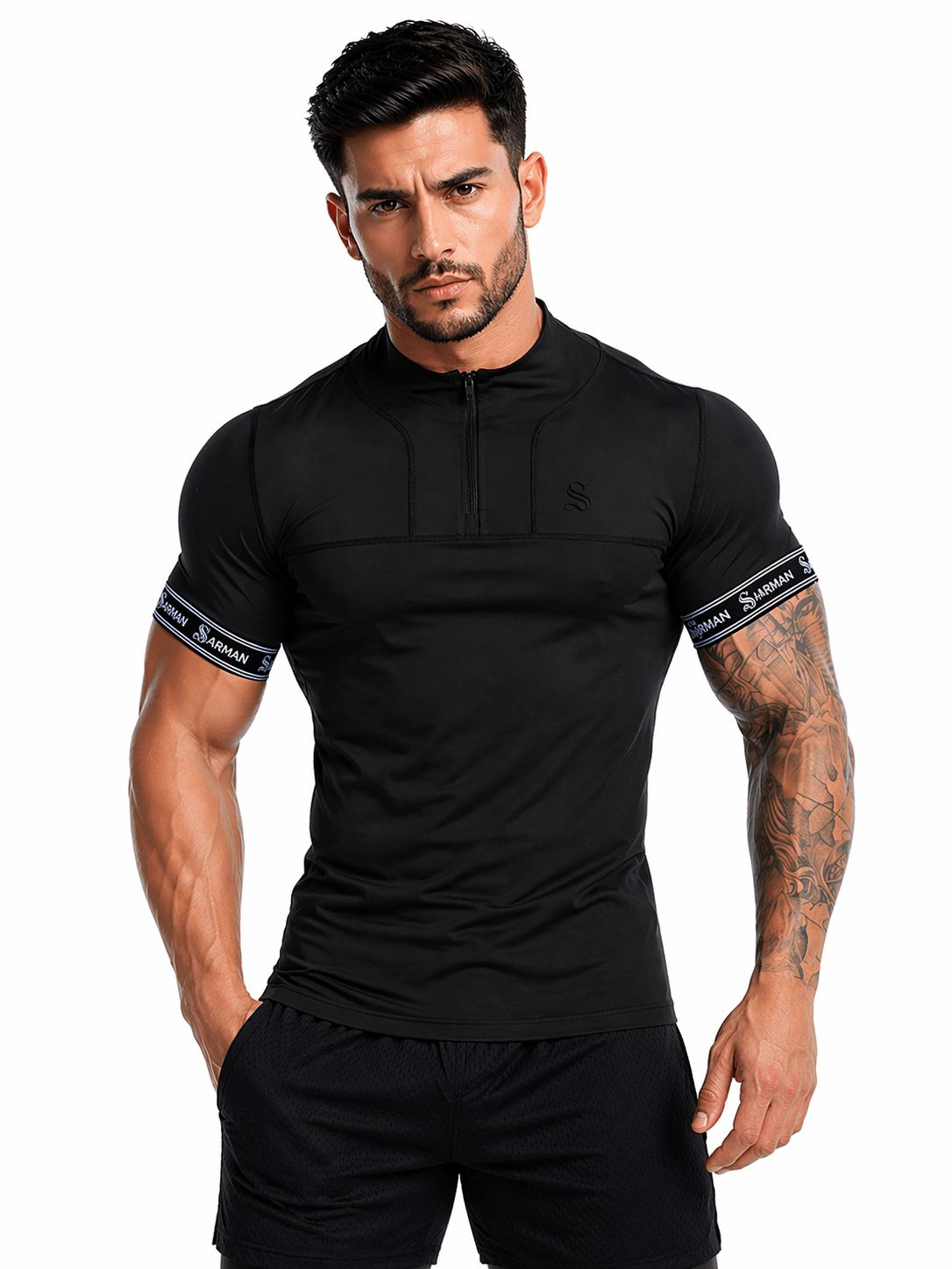 Zuws 3 - T-Shirt with Straps for Men - Sarman Fashion - Wholesale Clothing Fashion Brand for Men from Canada