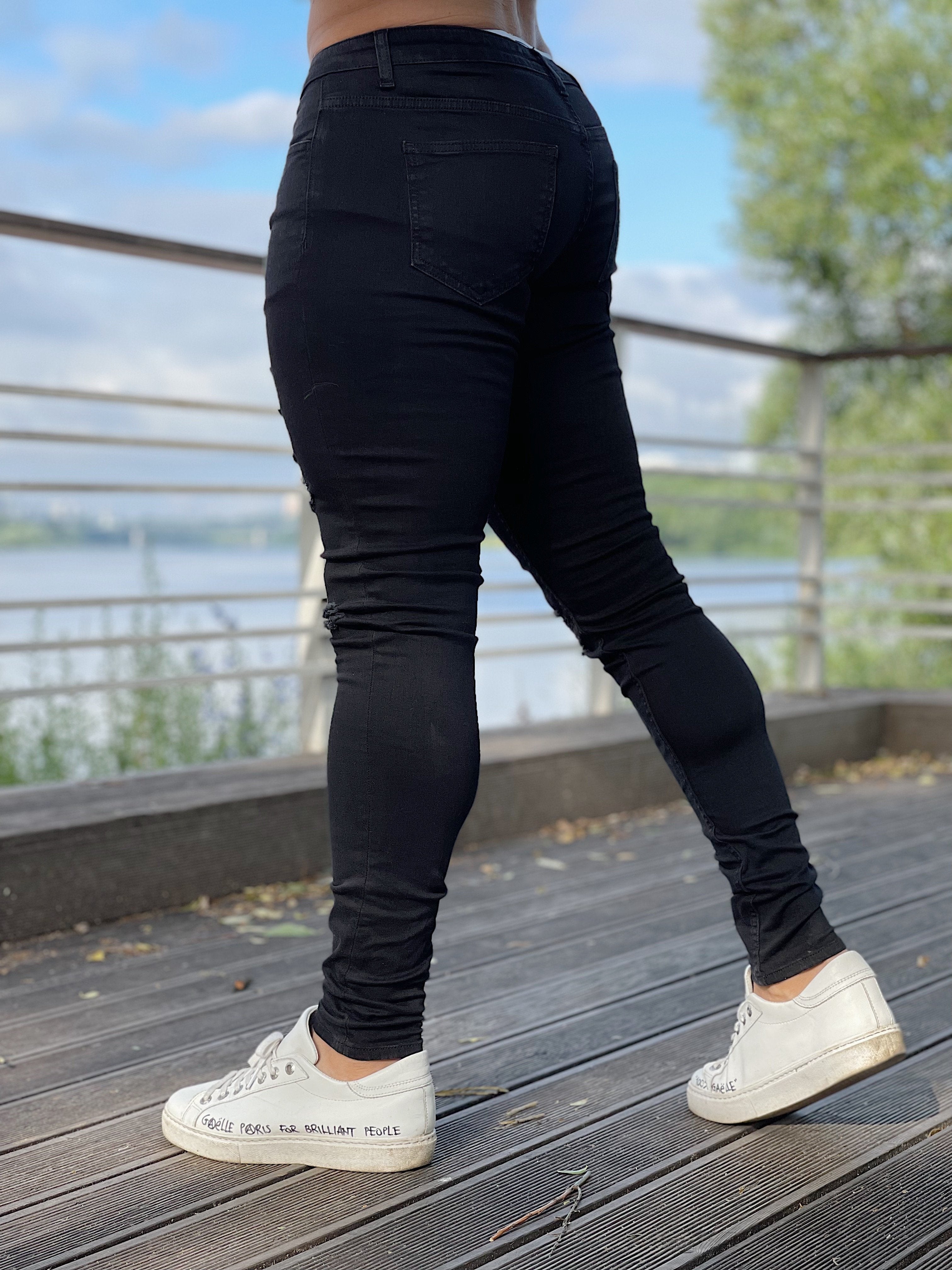 A-life - Black Skinny Jeans for Men (PRE-ORDER DISPATCH DATE 25 September 2024) - Sarman Fashion - Wholesale Clothing Fashion Brand for Men from Canada