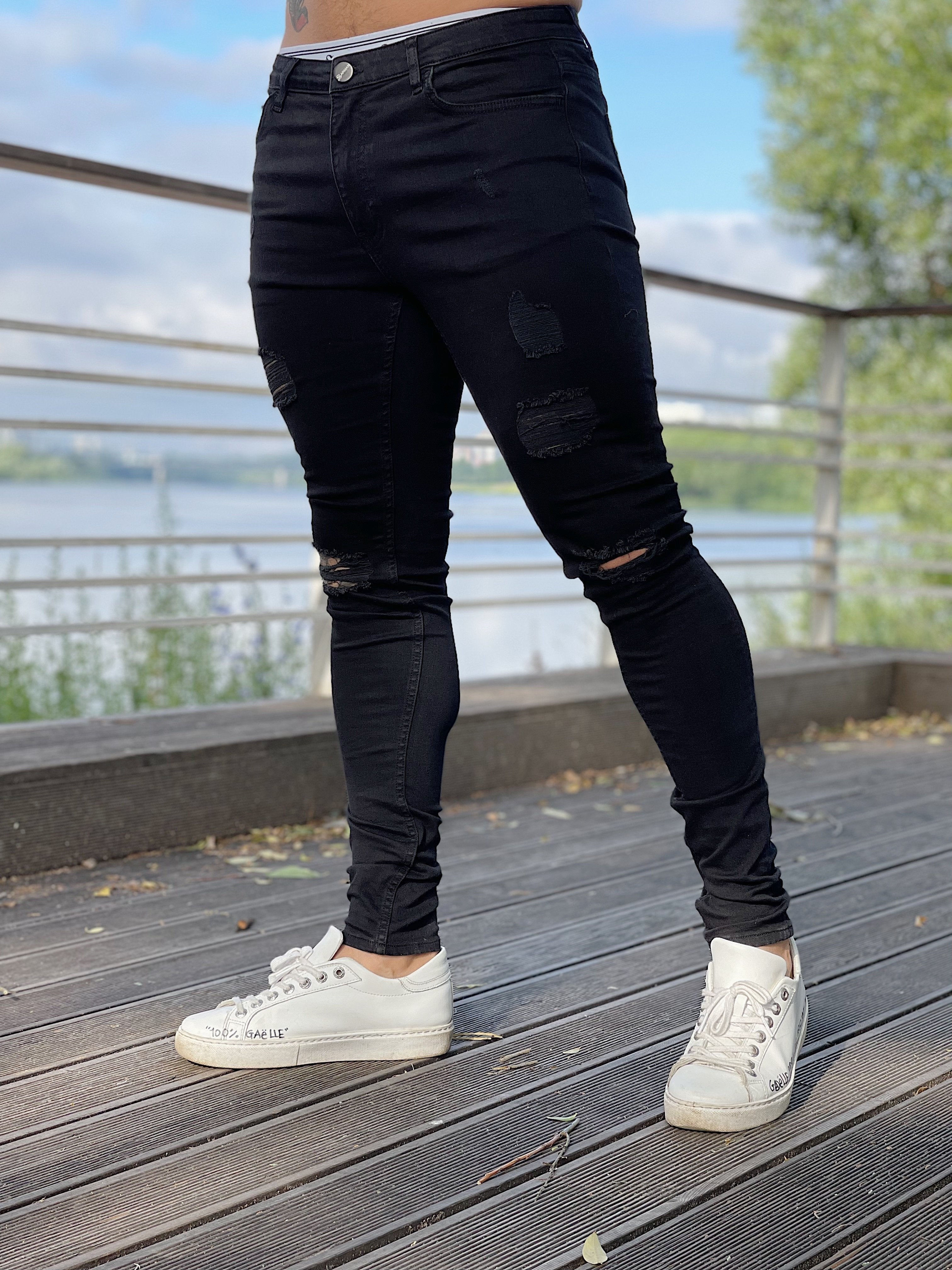 A-life - Black Skinny Jeans for Men (PRE-ORDER DISPATCH DATE 25 September 2024) - Sarman Fashion - Wholesale Clothing Fashion Brand for Men from Canada