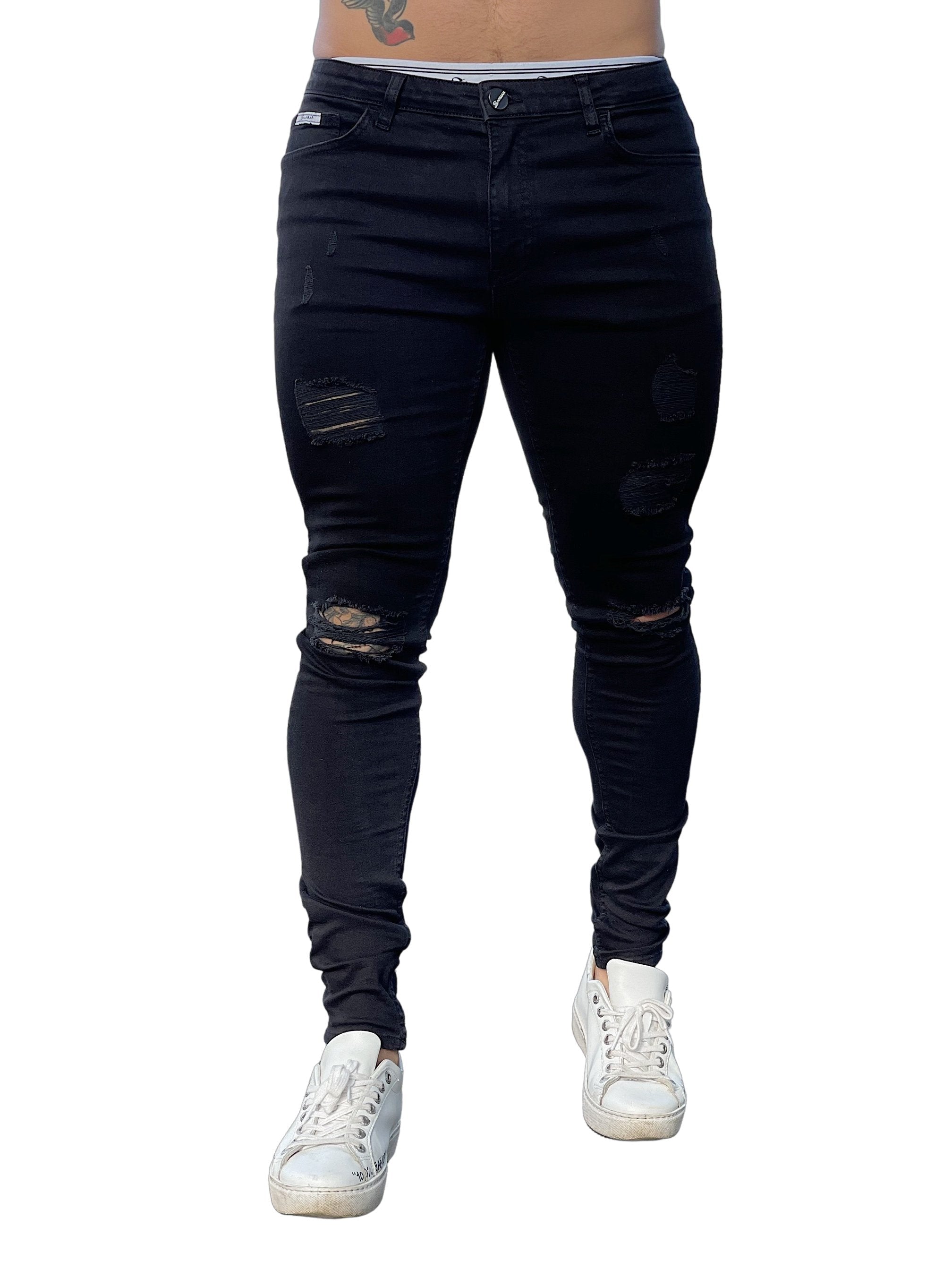 A-life - Black Skinny Jeans for Men (PRE-ORDER DISPATCH DATE 25 September 2024) - Sarman Fashion - Wholesale Clothing Fashion Brand for Men from Canada