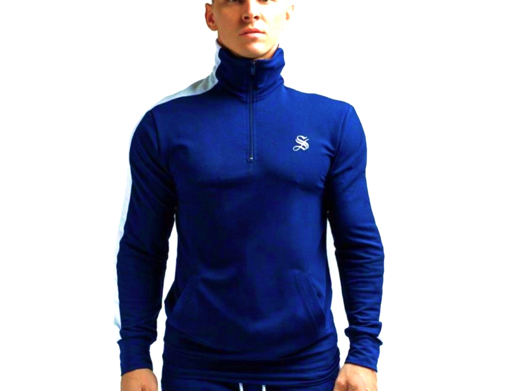 Almaz - Blue Track Top for Men (PRE-ORDER DISPATCH DATE 25 September 2024) - Sarman Fashion - Wholesale Clothing Fashion Brand for Men from Canada