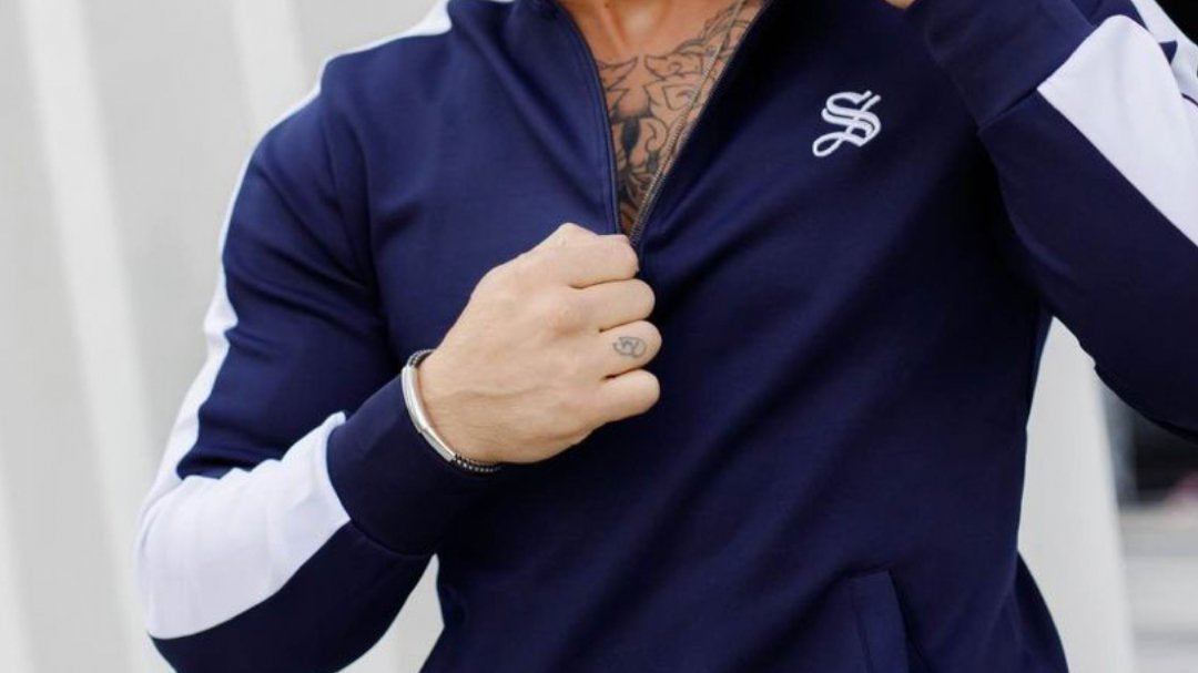 Almaz - Blue Track Top for Men (PRE-ORDER DISPATCH DATE 25 September 2024) - Sarman Fashion - Wholesale Clothing Fashion Brand for Men from Canada