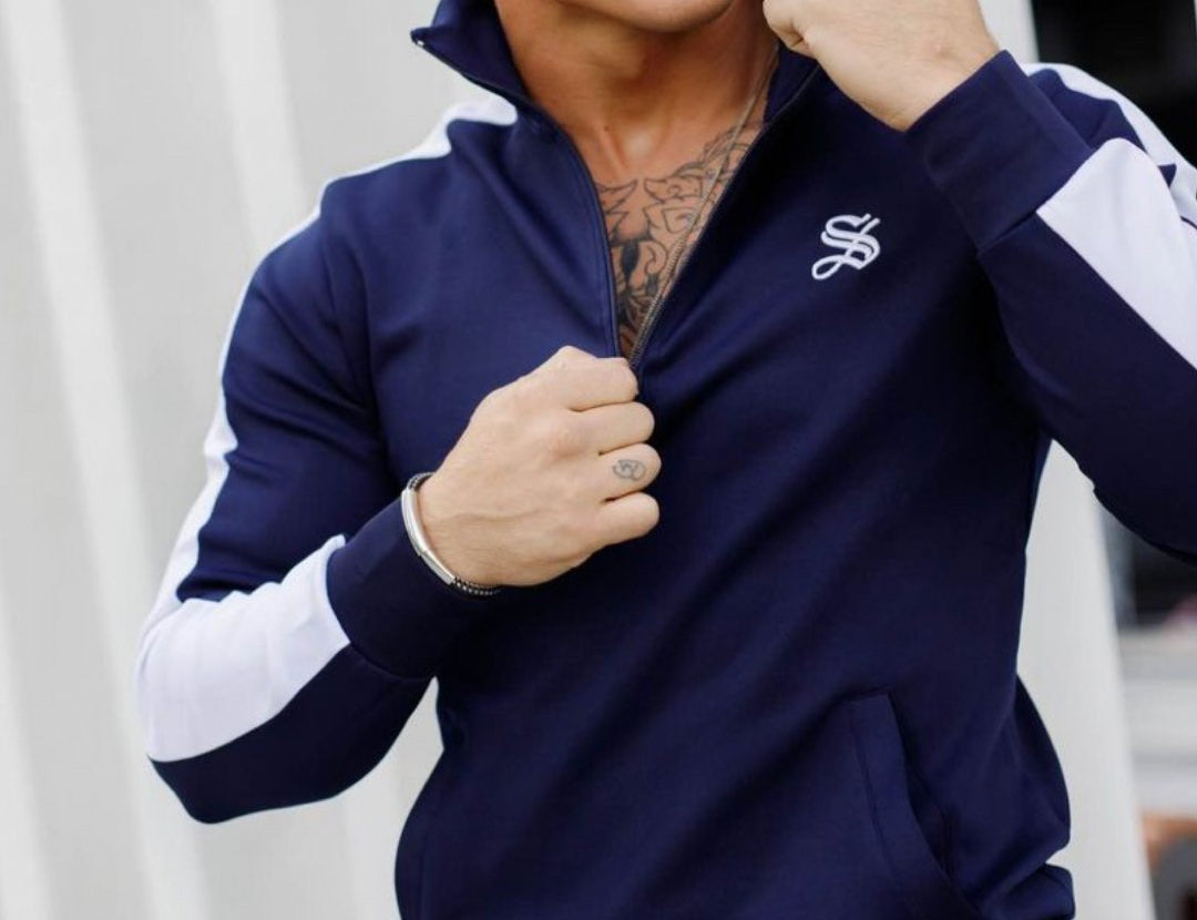 Almaz - Blue Track Top for Men (PRE-ORDER DISPATCH DATE 25 September 2024) - Sarman Fashion - Wholesale Clothing Fashion Brand for Men from Canada