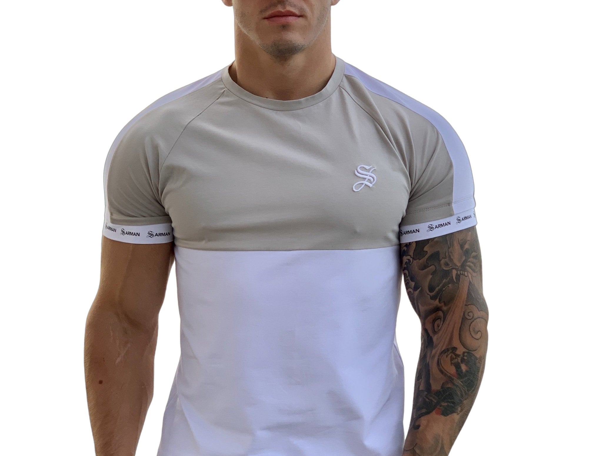Almighty - White/Grey T-shirt for Men - Sarman Fashion - Wholesale Clothing Fashion Brand for Men from Canada