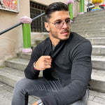 Alpha Male - Black Long Sleeve Sweatshirt for Men - Sarman Fashion - Wholesale Clothing Fashion Brand for Men from Canada