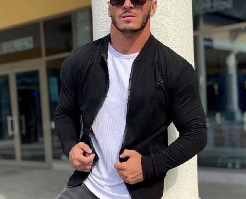 Alpha Male - Black Long Sleeve Sweatshirt for Men - Sarman Fashion - Wholesale Clothing Fashion Brand for Men from Canada