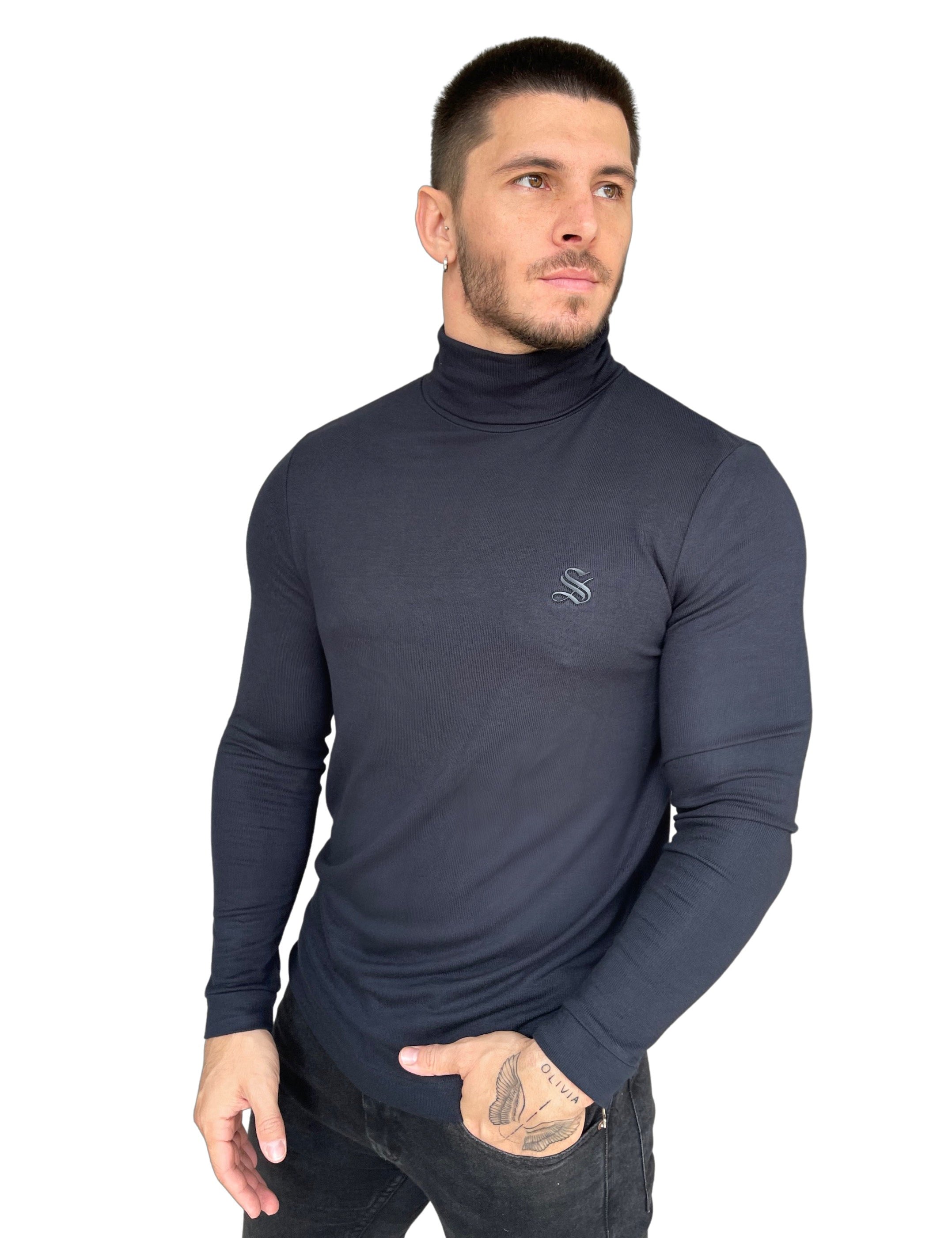 Amsterdam - Black Long Sleeve shirt for Men - Sarman Fashion - Wholesale Clothing Fashion Brand for Men from Canada