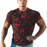 Anemone - Red T-shirt for Men - Sarman Fashion - Wholesale Clothing Fashion Brand for Men from Canada