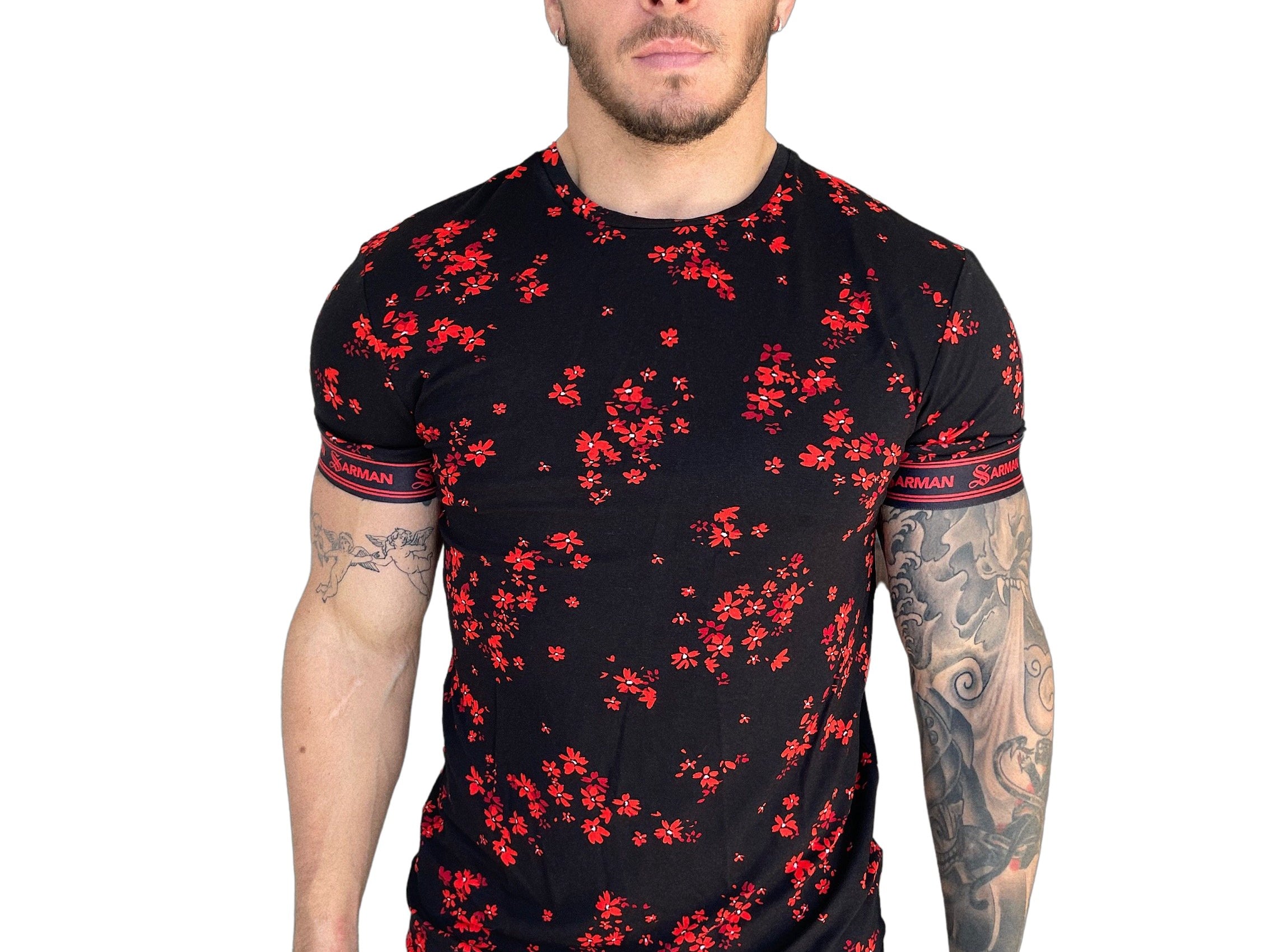 Anemone - Red T-shirt for Men - Sarman Fashion - Wholesale Clothing Fashion Brand for Men from Canada