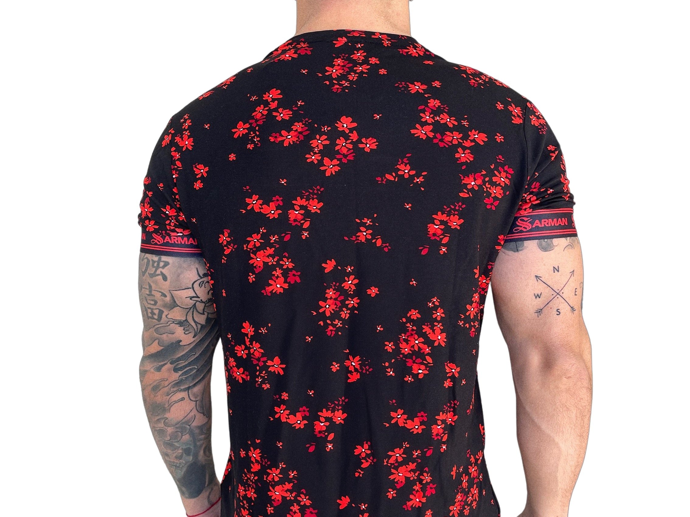 Anemone - Red T-shirt for Men - Sarman Fashion - Wholesale Clothing Fashion Brand for Men from Canada