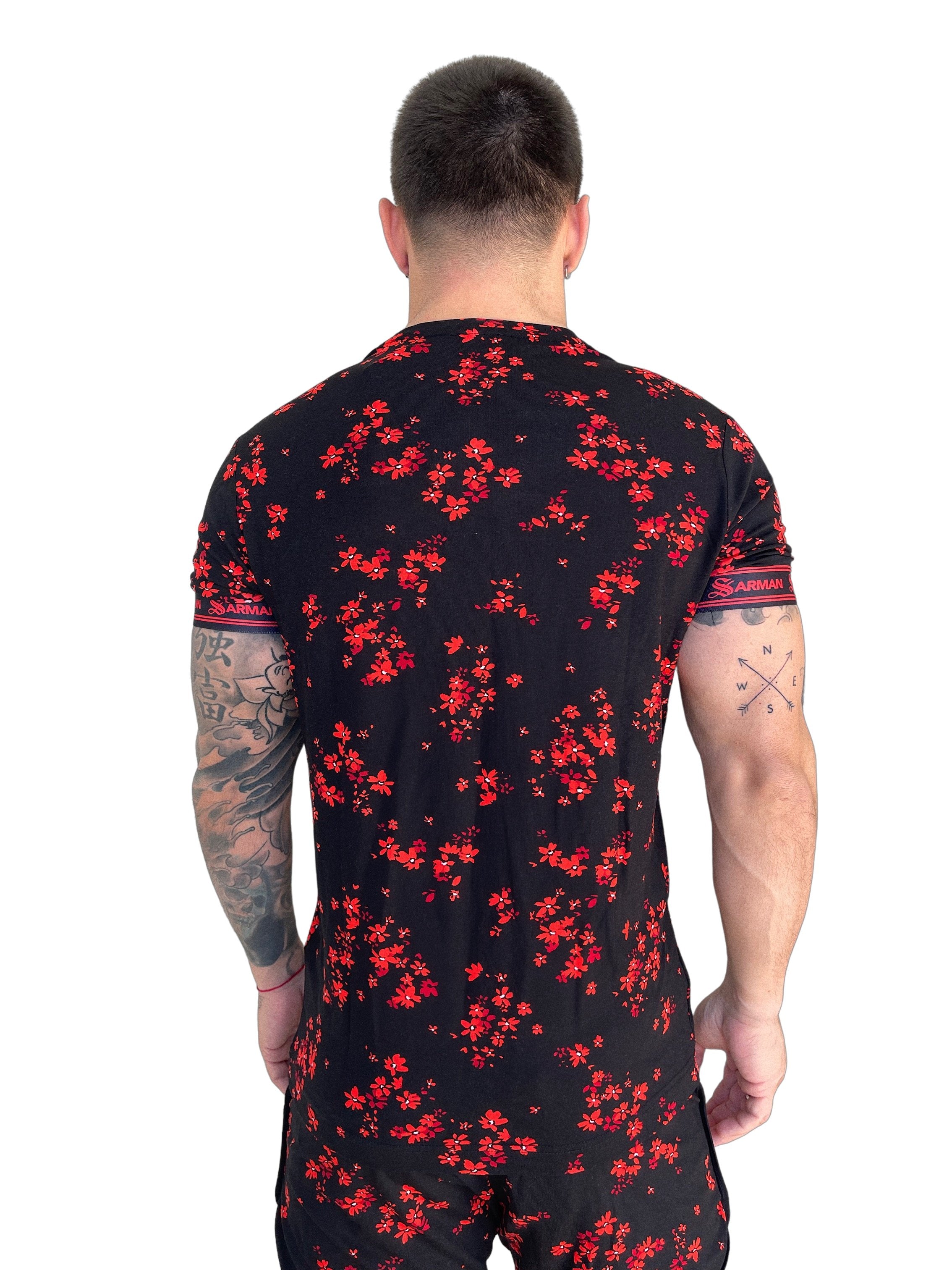 Anemone - Red T-shirt for Men - Sarman Fashion - Wholesale Clothing Fashion Brand for Men from Canada
