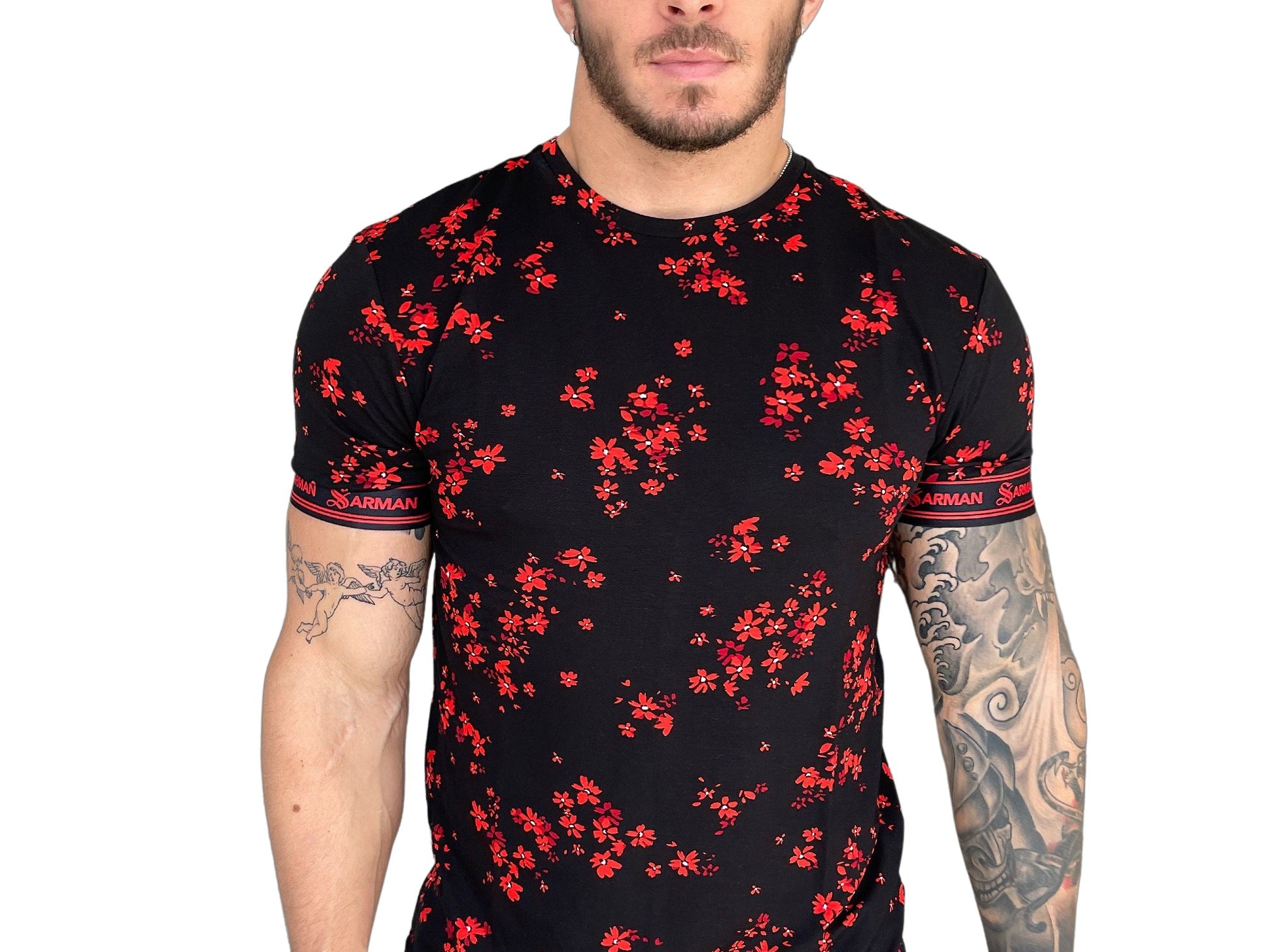 Anemone - Red T-shirt for Men - Sarman Fashion - Wholesale Clothing Fashion Brand for Men from Canada