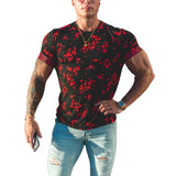 Anemone - Red T-shirt for Men - Sarman Fashion - Wholesale Clothing Fashion Brand for Men from Canada