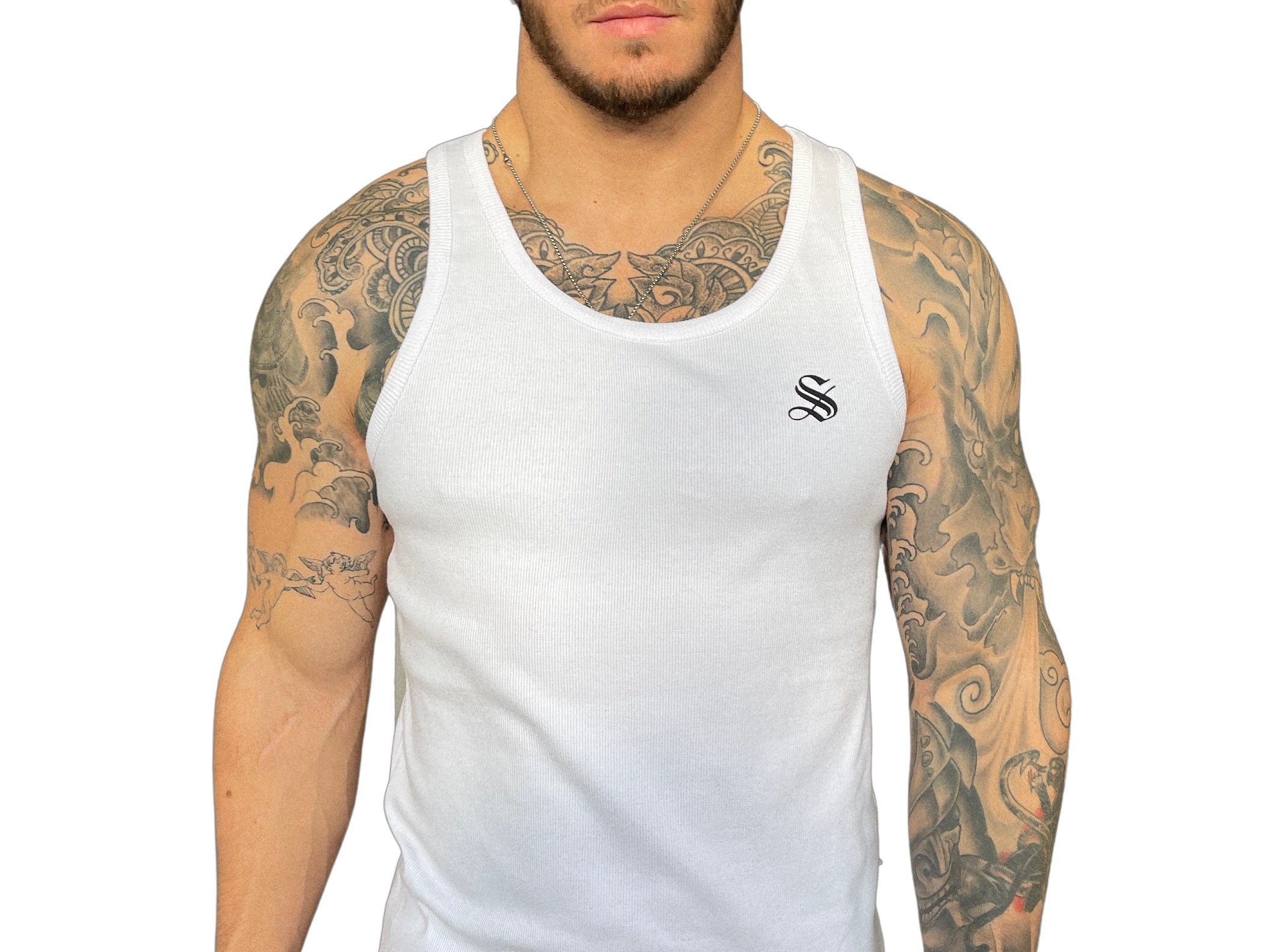 Angel Face - White Tank Top for Men - Sarman Fashion - Wholesale Clothing Fashion Brand for Men from Canada