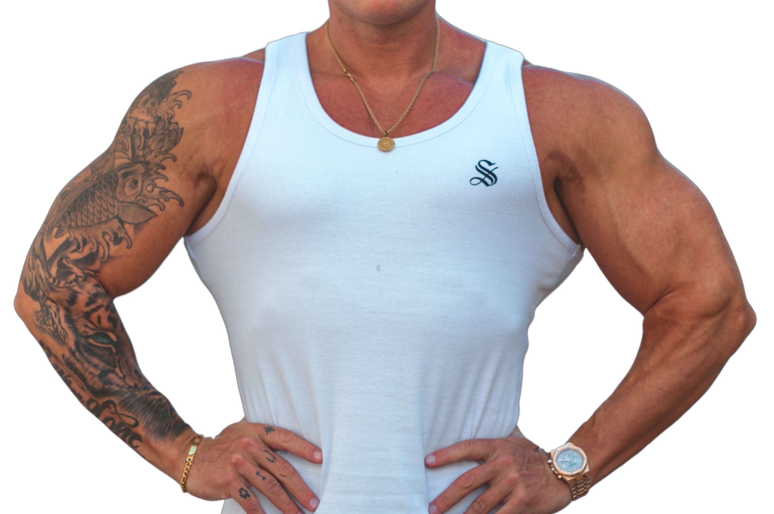 Angel Face - White Tank Top for Men - Sarman Fashion - Wholesale Clothing Fashion Brand for Men from Canada