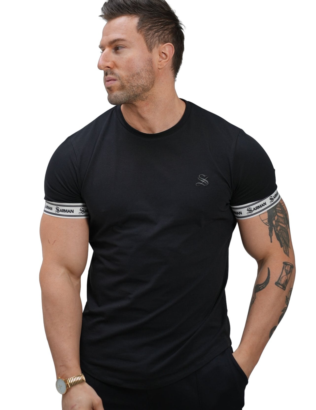 Aphrodite - Black T-Shirt for Men - Sarman Fashion - Wholesale Clothing Fashion Brand for Men from Canada