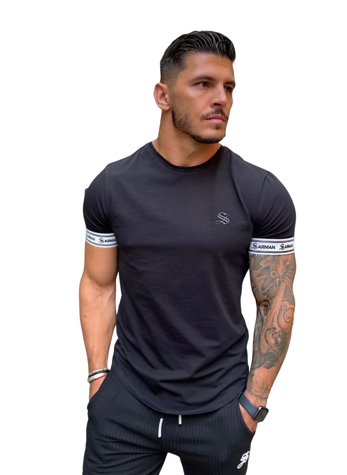 Aphrodite - Black T-Shirt for Men (PRE-ORDER DISPATCH DATE 25 DECEMBER 2021) - Sarman Fashion - Wholesale Clothing Fashion Brand for Men from Canada