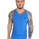 Aurolania - Blue Tank Top for Men - Sarman Fashion - Wholesale Clothing Fashion Brand for Men from Canada