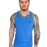 Aurolania - Blue Tank Top for Men - Sarman Fashion - Wholesale Clothing Fashion Brand for Men from Canada