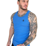 Aurolania - Blue Tank Top for Men - Sarman Fashion - Wholesale Clothing Fashion Brand for Men from Canada