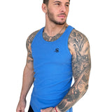 Aurolania - Blue Tank Top for Men - Sarman Fashion - Wholesale Clothing Fashion Brand for Men from Canada