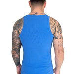 Aurolania - Blue Tank Top for Men - Sarman Fashion - Wholesale Clothing Fashion Brand for Men from Canada