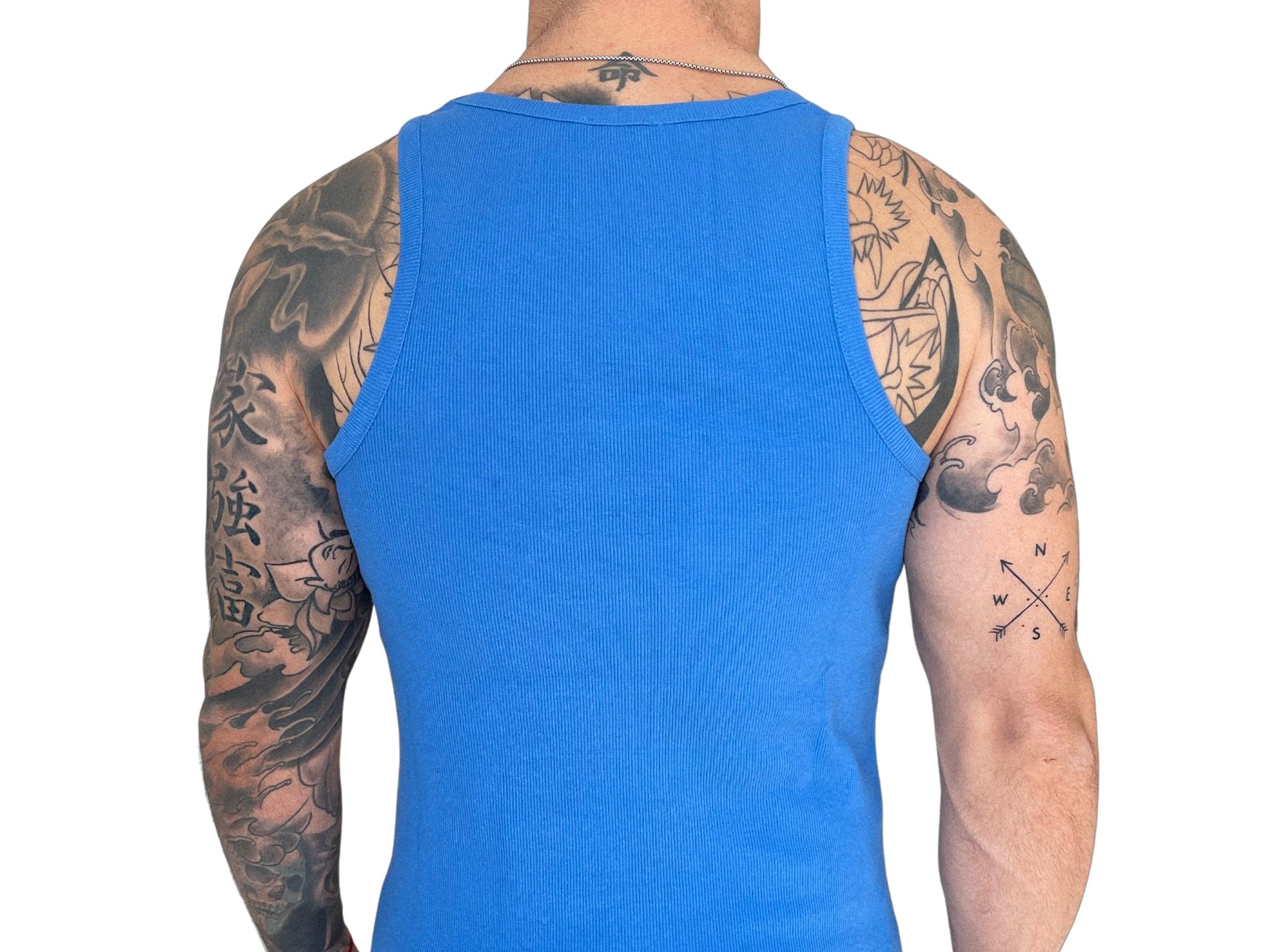 Aurolania - Blue Tank Top for Men - Sarman Fashion - Wholesale Clothing Fashion Brand for Men from Canada