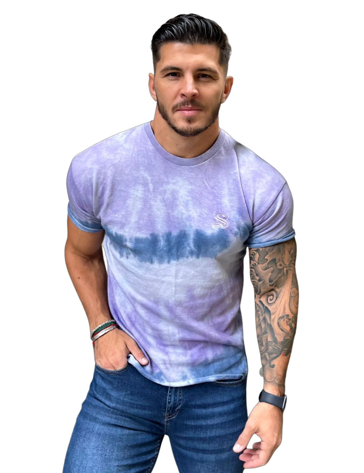 Baby Blue - T-shirt for Men (PRE-ORDER DISPATCH DATE 15 April 2023) - Sarman Fashion - Wholesale Clothing Fashion Brand for Men from Canada