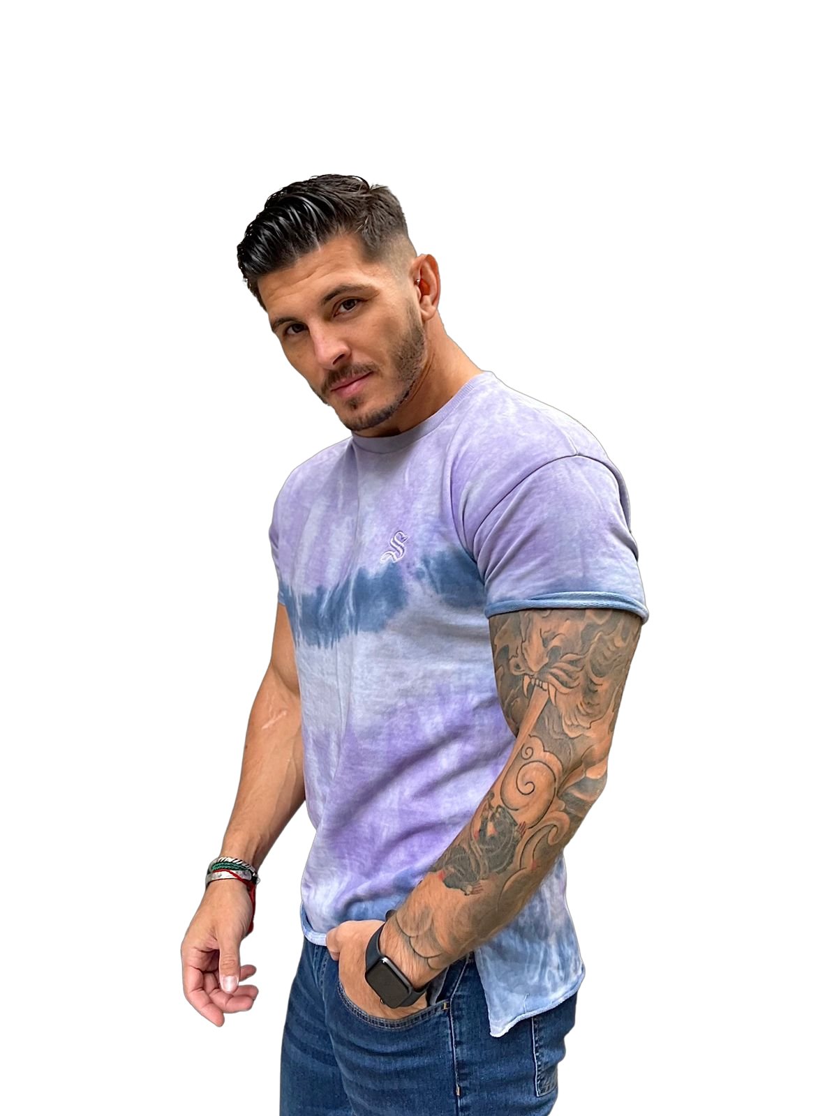 Baby Blue - T-shirt for Men (PRE-ORDER DISPATCH DATE 15 April 2023) - Sarman Fashion - Wholesale Clothing Fashion Brand for Men from Canada