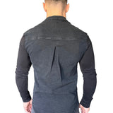 Balona - Grey/Black Long Sleeves Jeans Shirt for Men (PRE-ORDER DISPATCH DATE 15 APRIL 2023) - Sarman Fashion - Wholesale Clothing Fashion Brand for Men from Canada