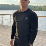 Base 1 - Black Long Sleeve Shirt for Men - Sarman Fashion - Wholesale Clothing Fashion Brand for Men from Canada