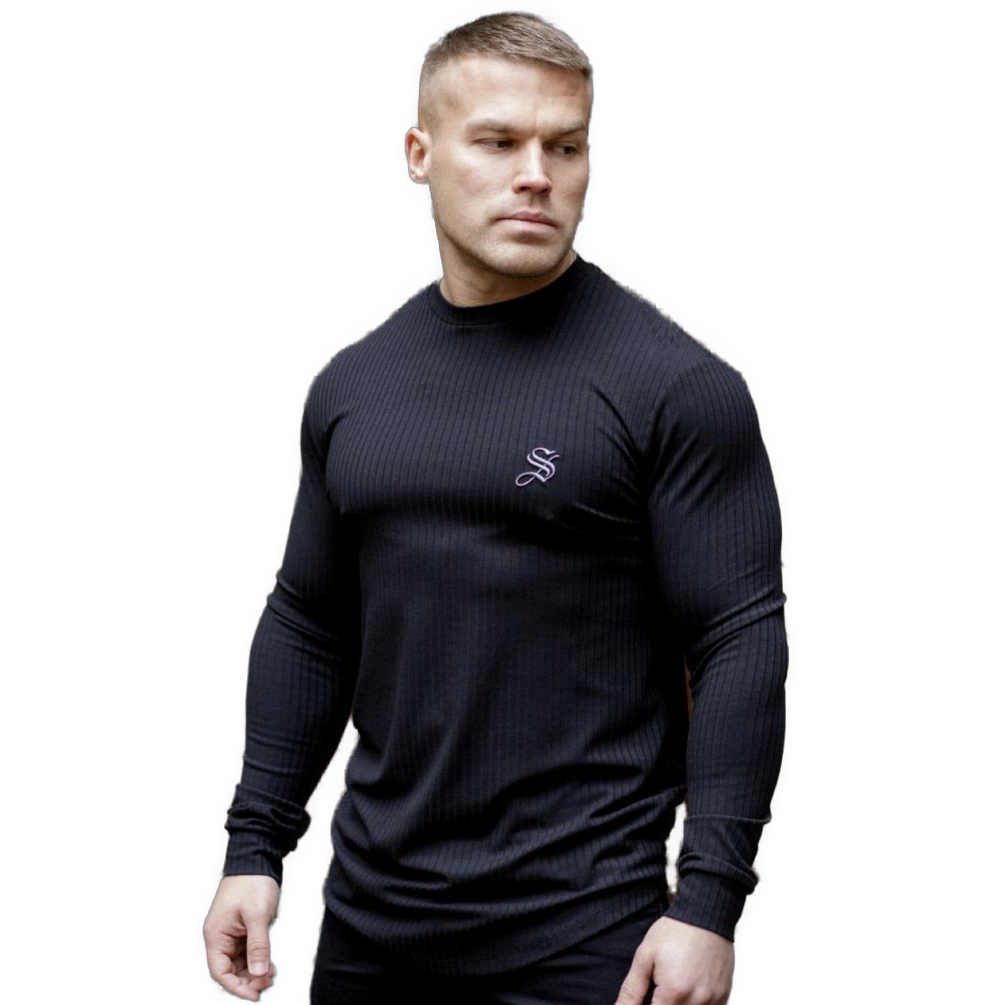 Base 1 - Black Long Sleeve Shirt for Men (PRE-ORDER DISPATCH DATE 25 September 2024) - Sarman Fashion - Wholesale Clothing Fashion Brand for Men from Canada