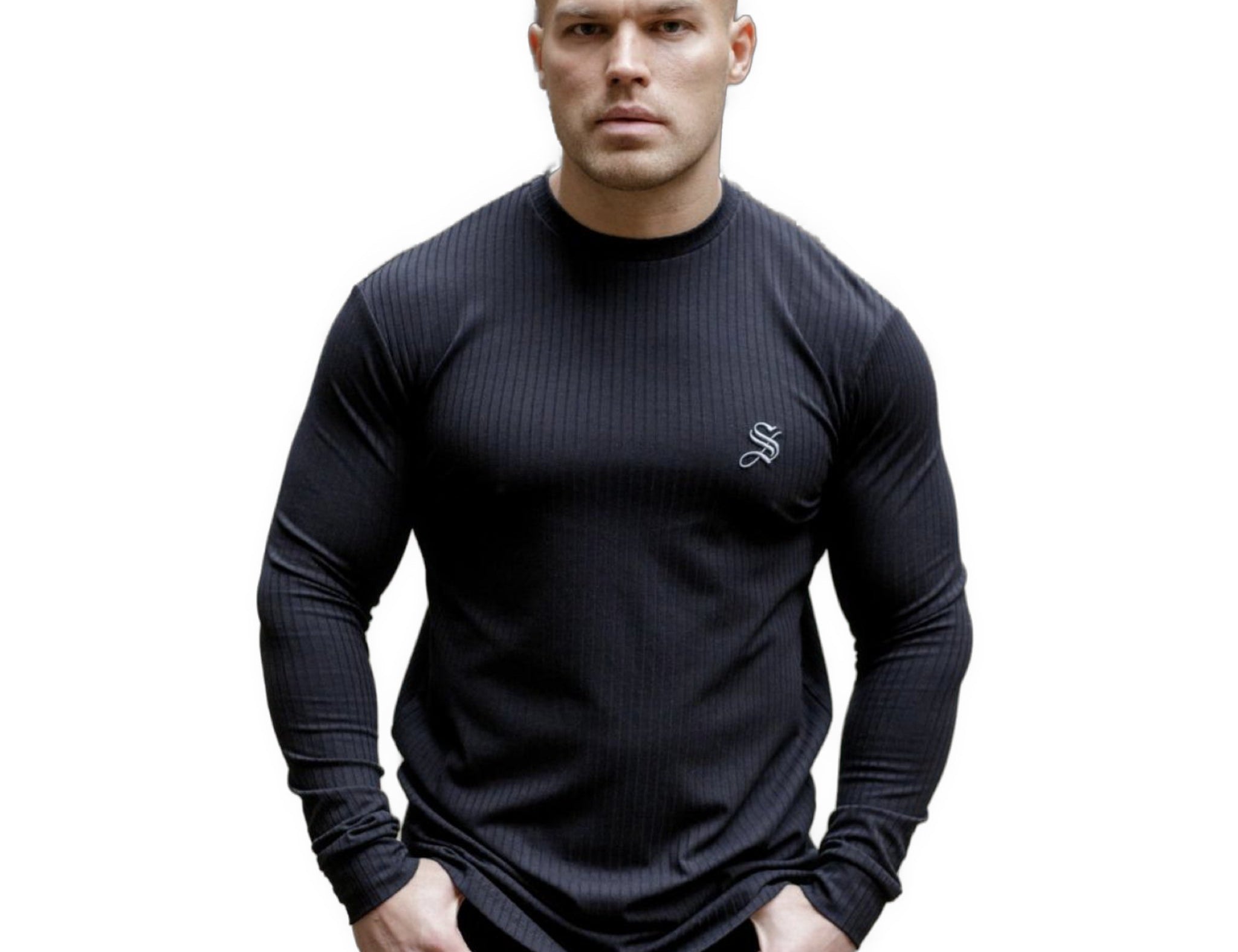 Base 1 - Black Long Sleeve Shirt for Men (PRE-ORDER DISPATCH DATE 25 September 2024) - Sarman Fashion - Wholesale Clothing Fashion Brand for Men from Canada